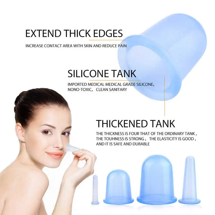 5pcs/Set Silicone Anti Cellulite Cup Vacuum Massage