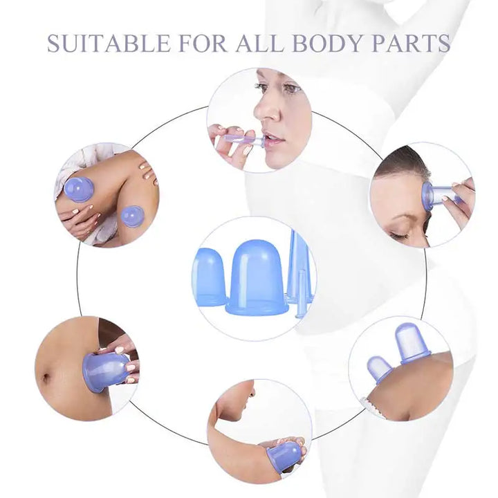 5pcs/Set Silicone Anti Cellulite Cup Vacuum Massage